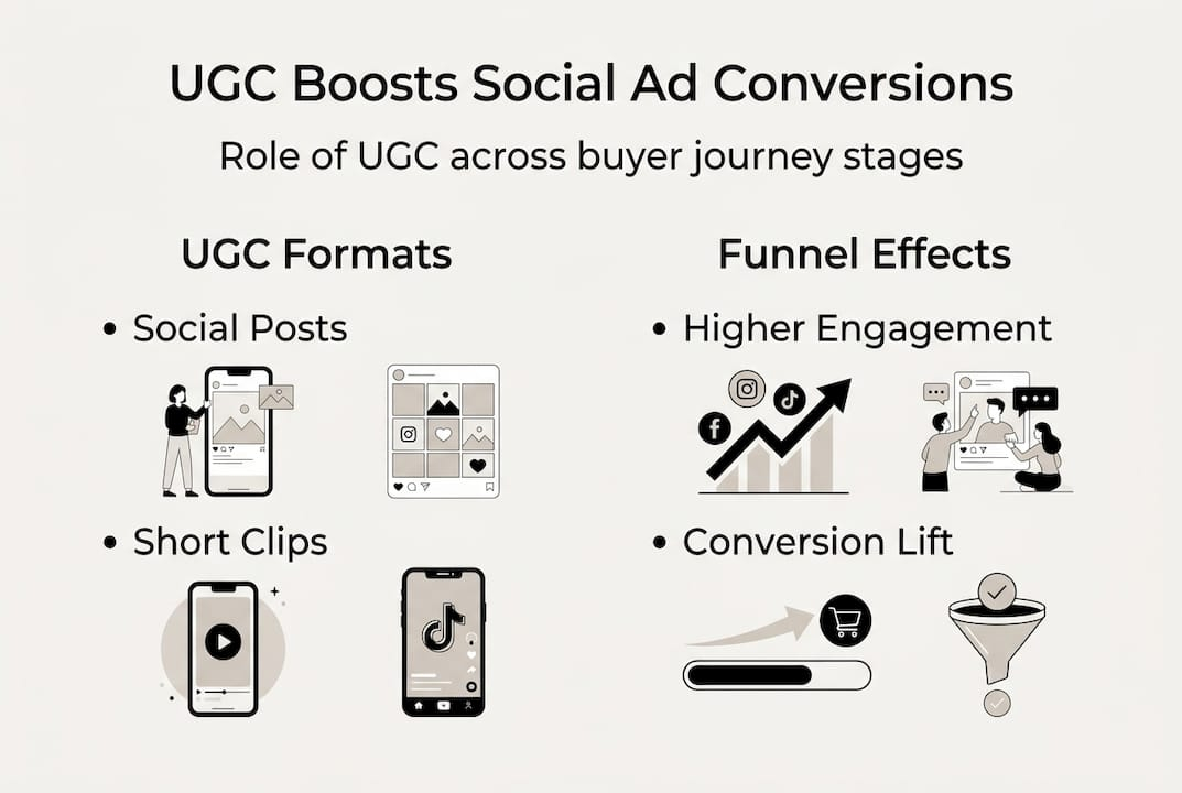 Infographic of UGC ad funnel and effects