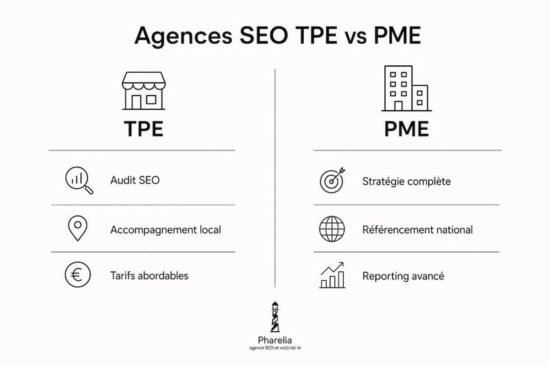 Comparatif visuel des solutions SEO pour les petites entreprises et les PME à Lille