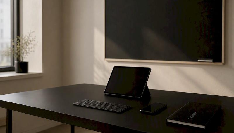 Salle de réunion sobre, sans équipements connectés