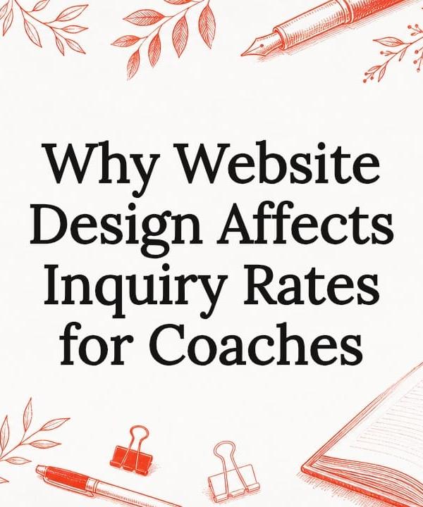 Hand-drawn title card illustration for coach website design and inquiry rate optimization guide Hand-drawn title card illustration for coach website design and inquiry rate optimization guide