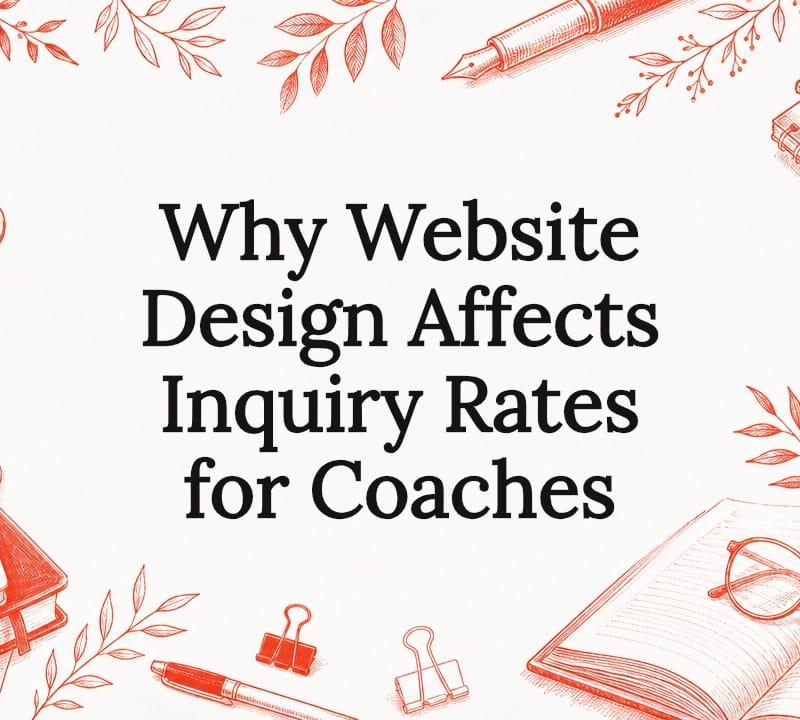 Hand-drawn title card illustration for coach website design and inquiry rate optimization guide Hand-drawn title card illustration for coach website design and inquiry rate optimization guide