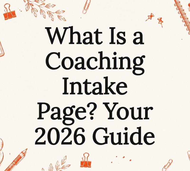 Coaching intake page 2026 guide cover illustration for coaches Coaching intake page 2026 guide cover illustration for coaches