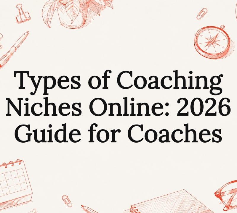 Types of online coaching niches 2026 guide title card for coaches Types of online coaching niches 2026 guide title card for coaches