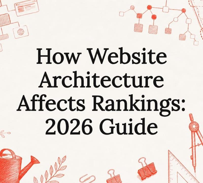 Website architecture and SEO rankings 2026 guide title card Website architecture and SEO rankings 2026 guide title card