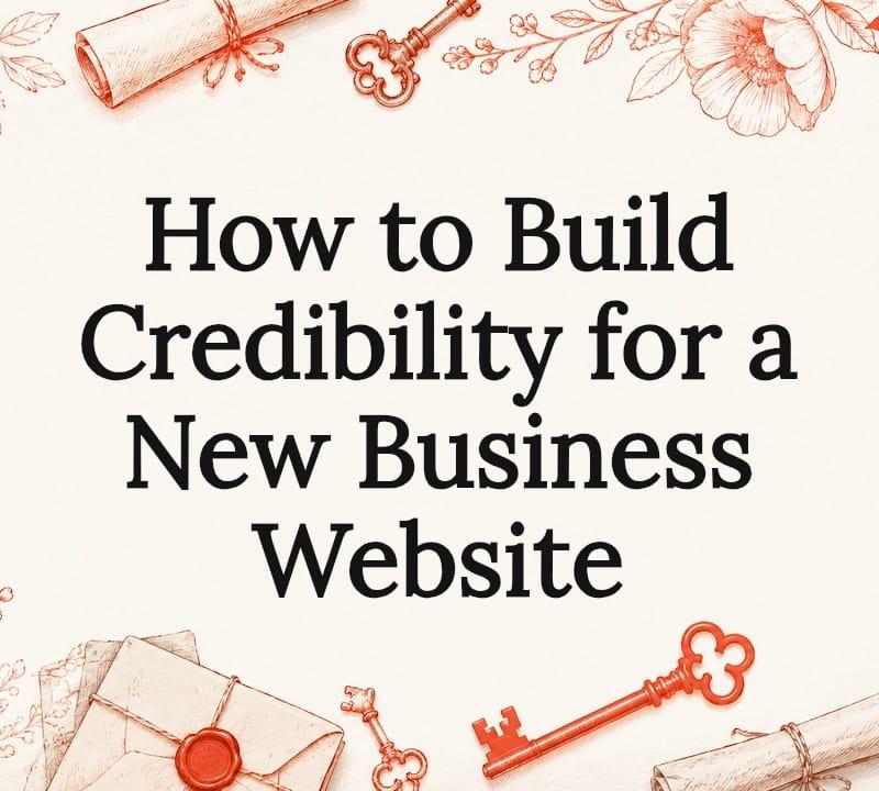 New business website credibility guide illustrated title card New business website credibility guide illustrated title card