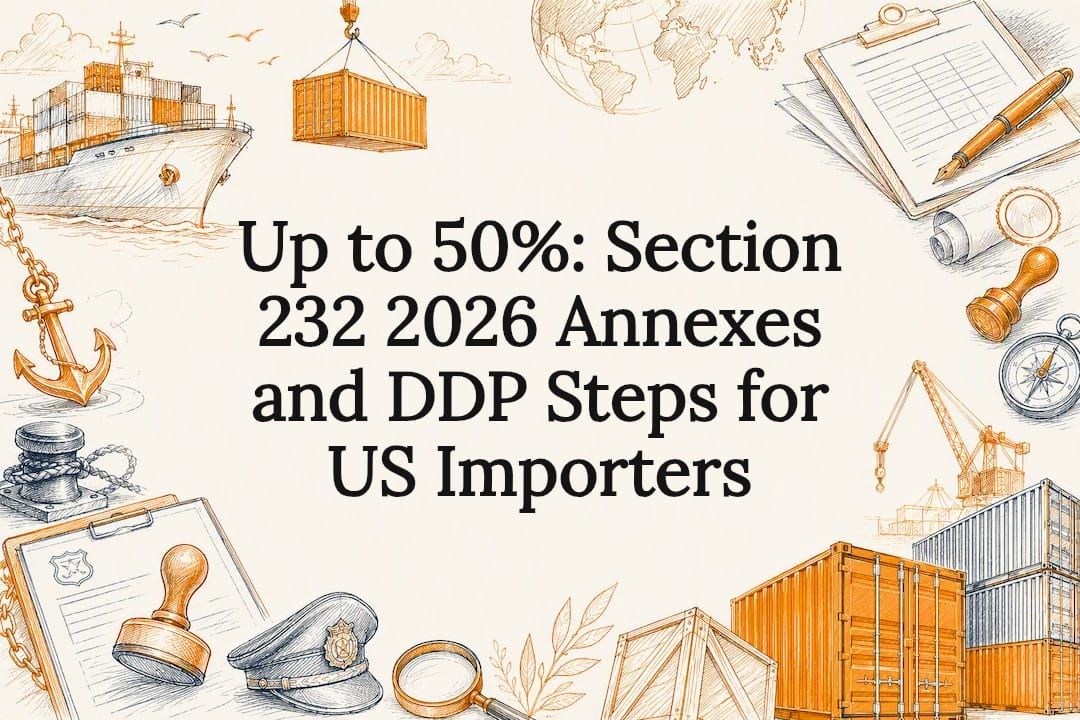Up to 50%: Section 232 2026 Annexes and DDP Steps for US Importers