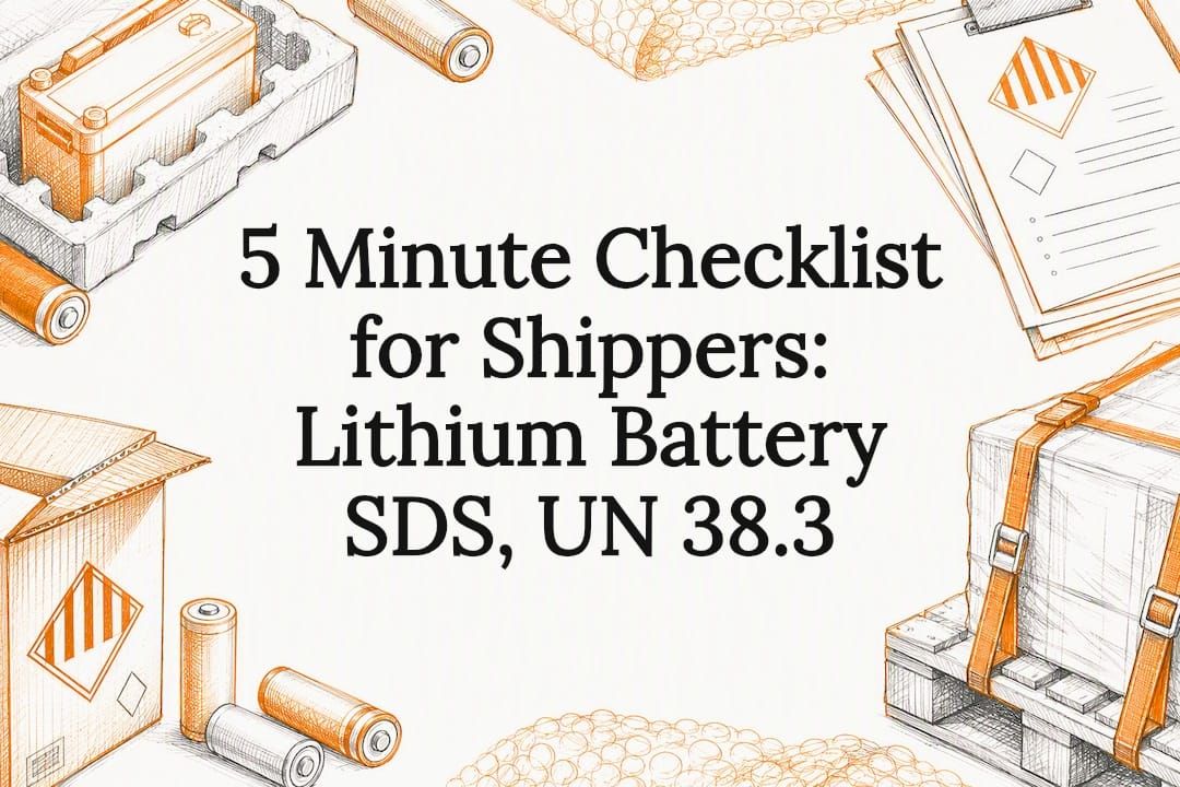 5 Minute Checklist for Shippers: Lithium Battery SDS, UN 38.3
