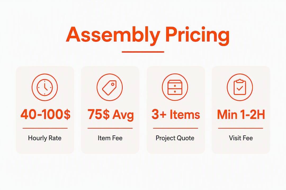 Infographic showing furniture assembly pricing key facts