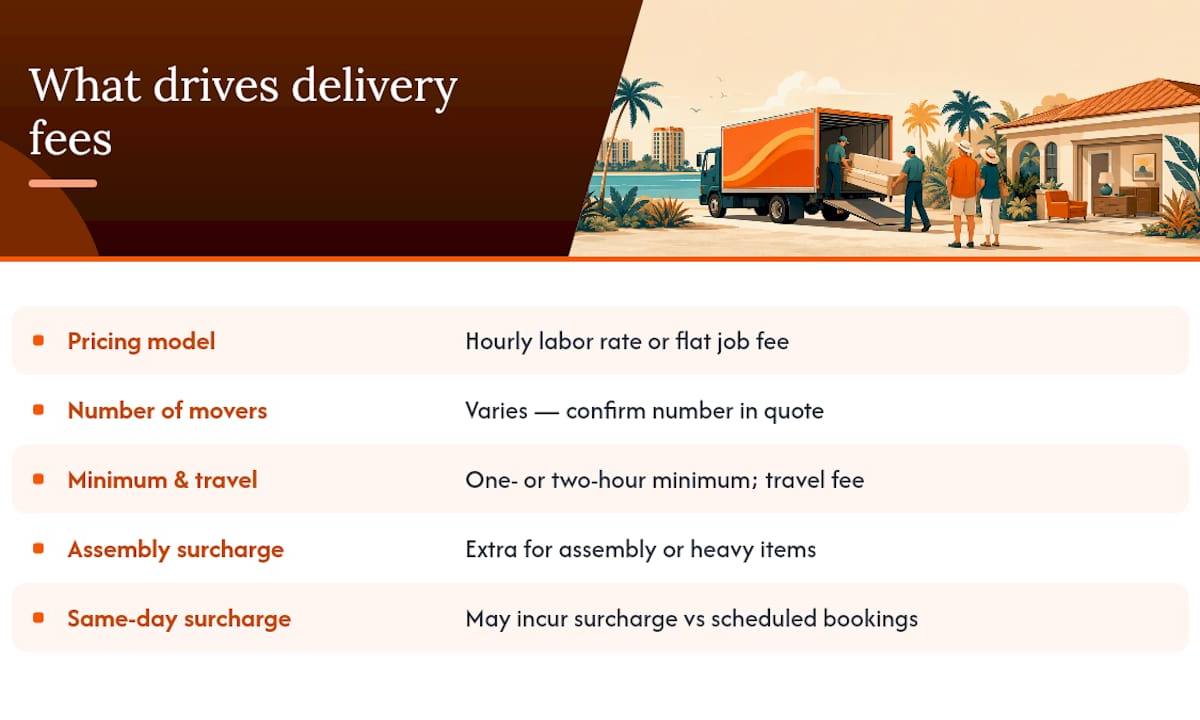 Diagram of furniture delivery cost drivers