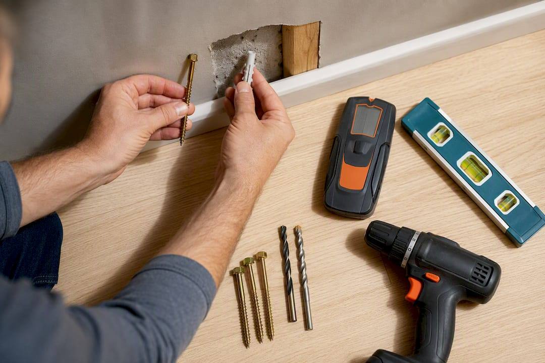 TV mounting tools and wall fasteners