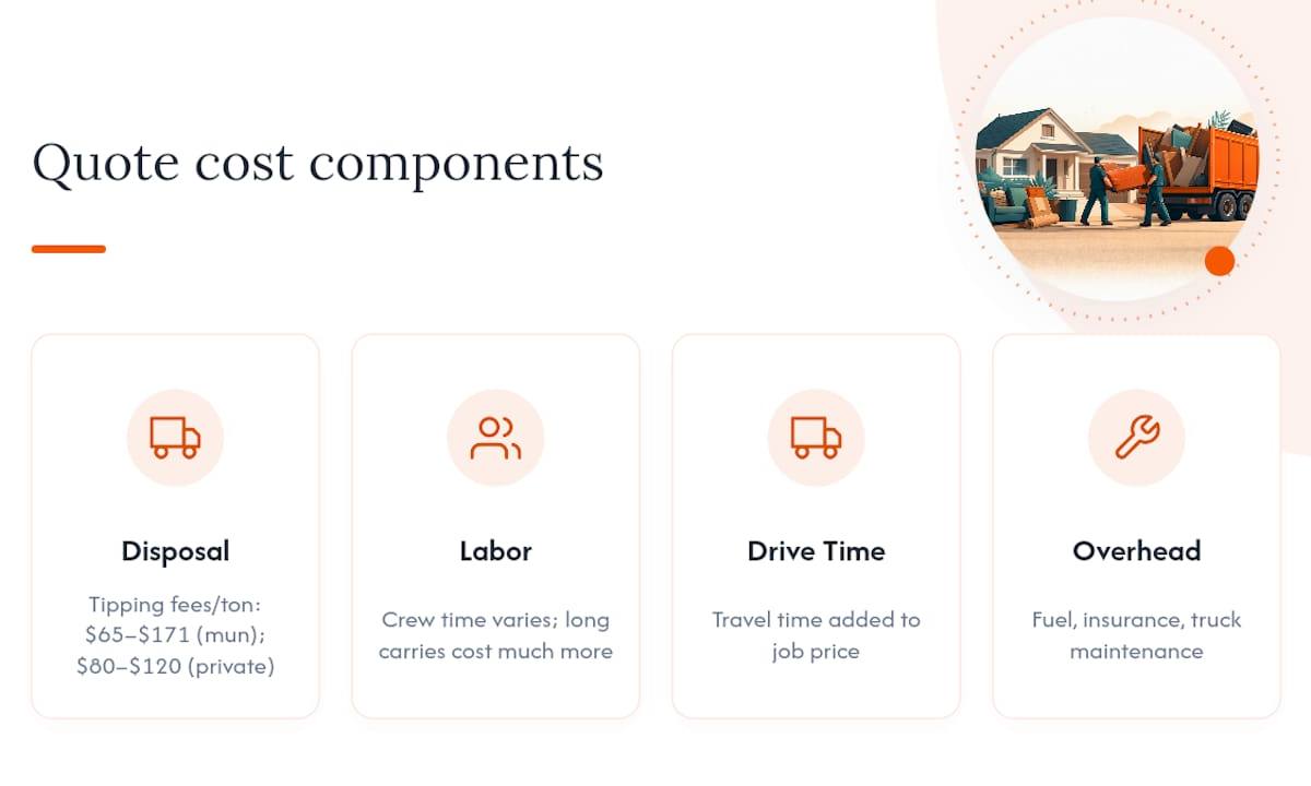 Five components of a junk removal quote
