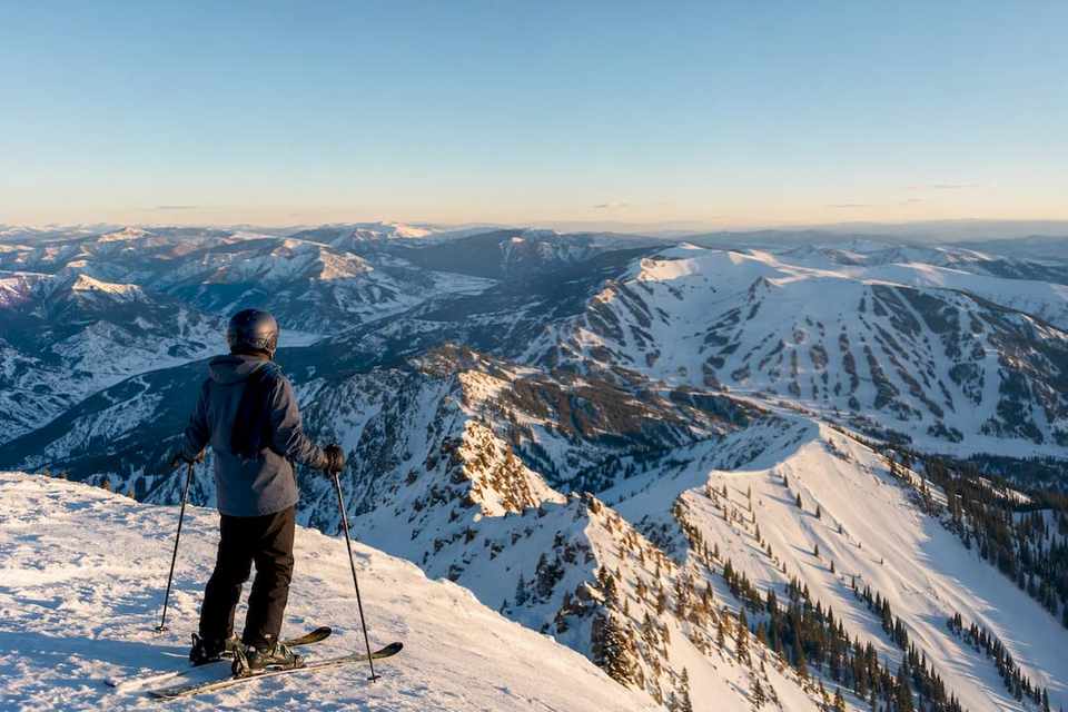 Colorado ski terrain viewed from a high ridge