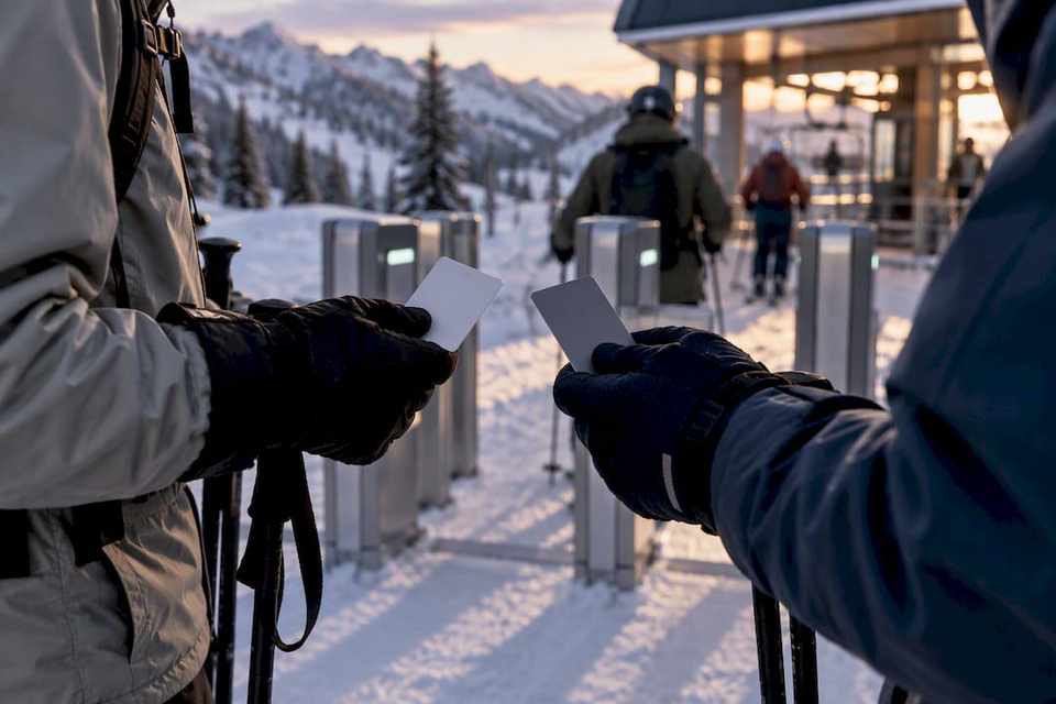 Anonymous ski pass comparison at lift gate