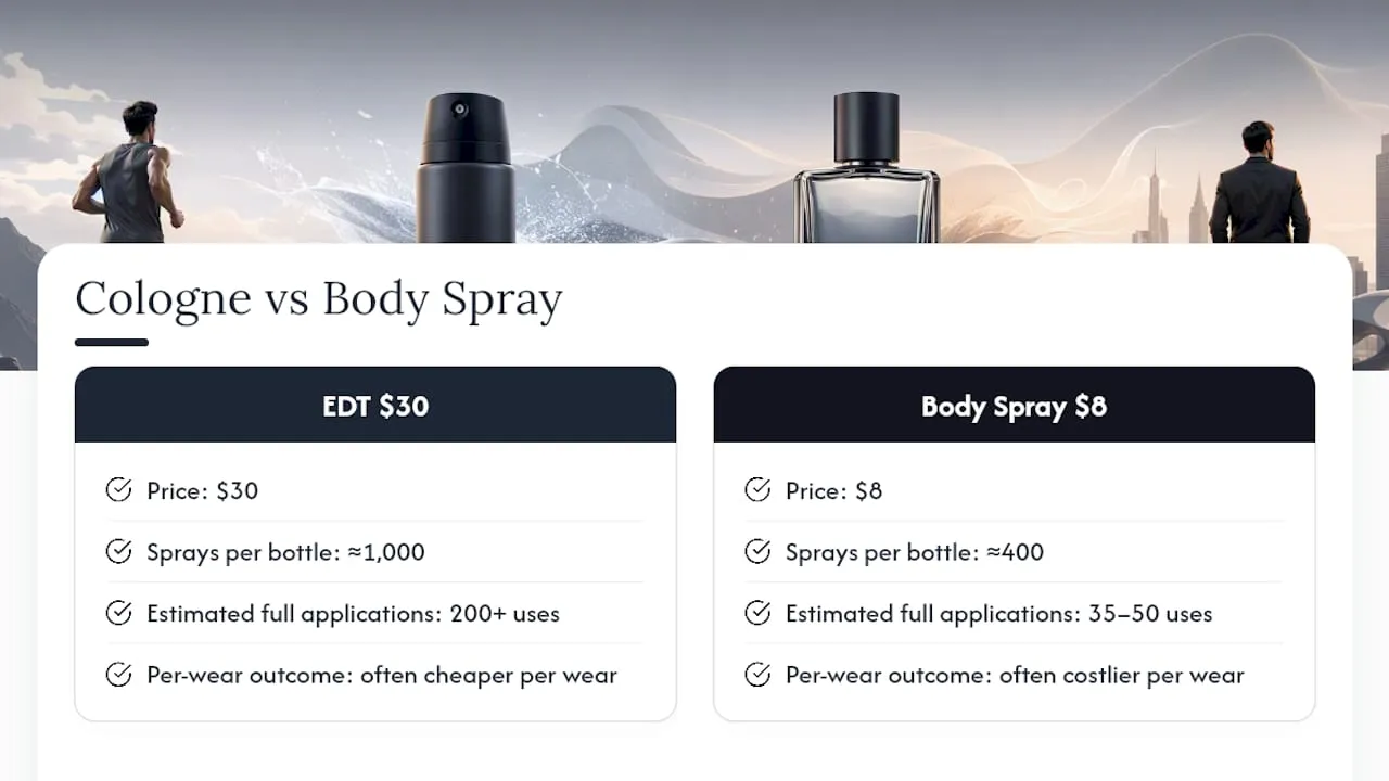 Cost per wear comparison of fragrance formats